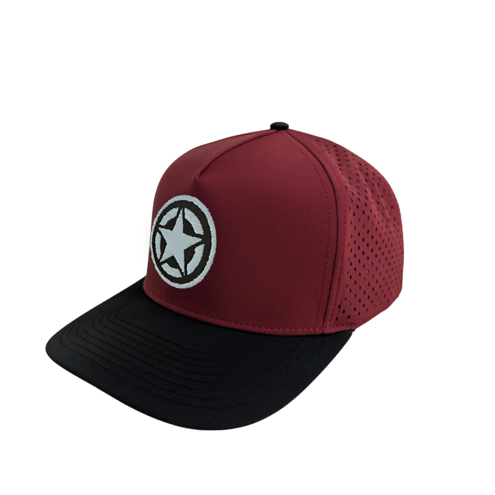 Custom Axios 5-Panel Water-Resistant Snapback Hat – Personalized Medium Profile Cap - Obsidian Flame