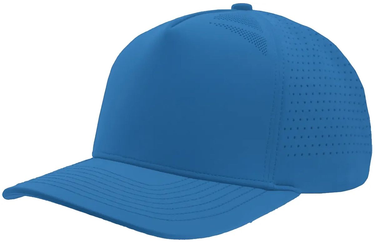 Customized ZAPPED HEADWEAR - 5 Panel Medium Profile Premium Perforated Snapback - BLACKHAWK Elite - Royal Blue
