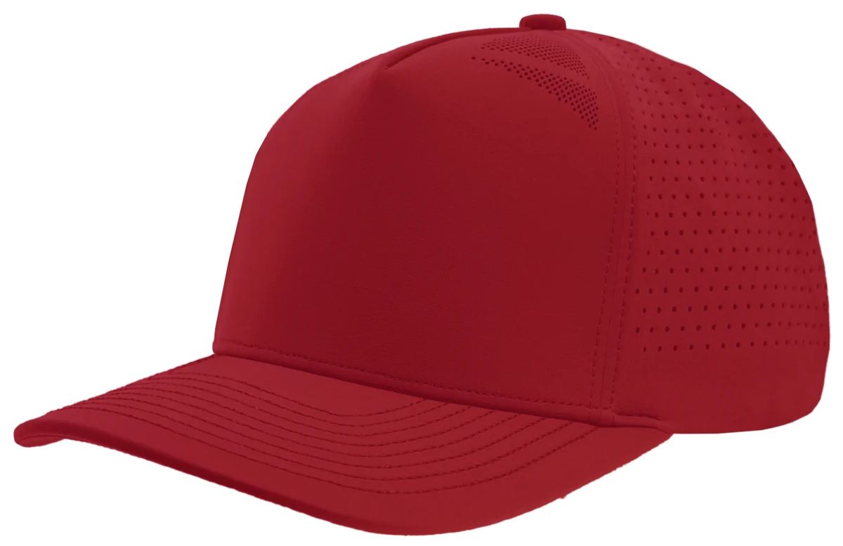Customized ZAPPED HEADWEAR - 5 Panel Medium Profile Premium Perforated Snapback - BLACKHAWK Elite - Maroon