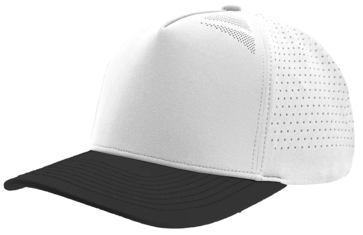 Customized ZAPPED HEADWEAR - 5 Panel Medium Profile Premium Perforated Snapback - BLACKHAWK Elite