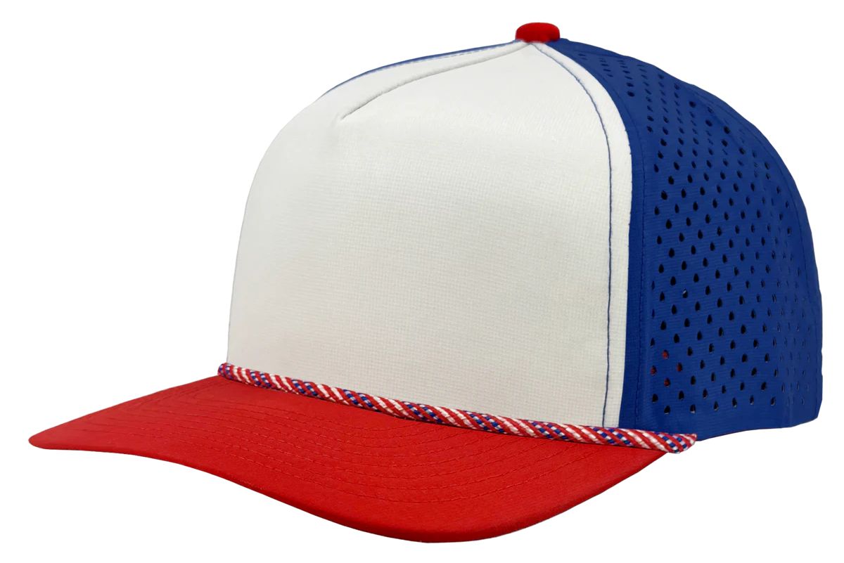 Customized ZAPPED HEADWEAR - 5 Panel Medium Profile Snapback w/ Rope - BLACKHAWK R+