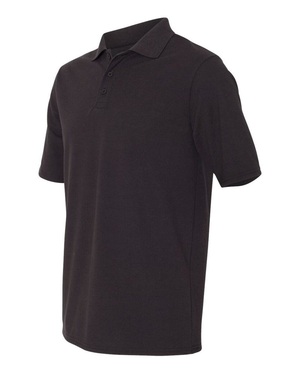 Hanes 055P X-Temp Pique Polo Shirt with Fresh IQ - Black / L