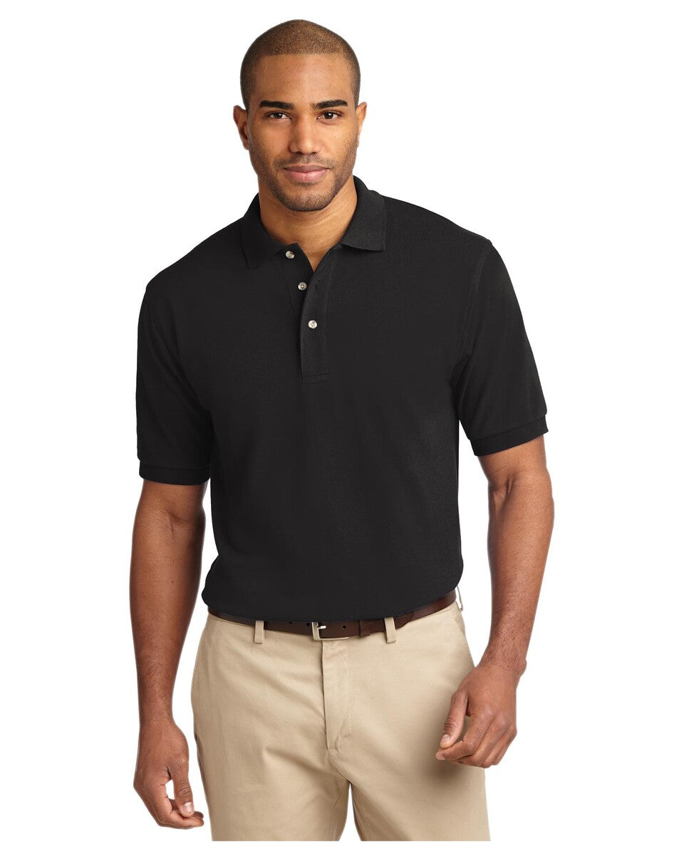 Port Authority K420 Pique Knit Polo Shirt - Black / 3XL