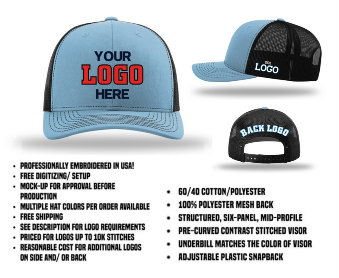 6 lids for $90 - Embroidered 112 Richardson (Random Colors)