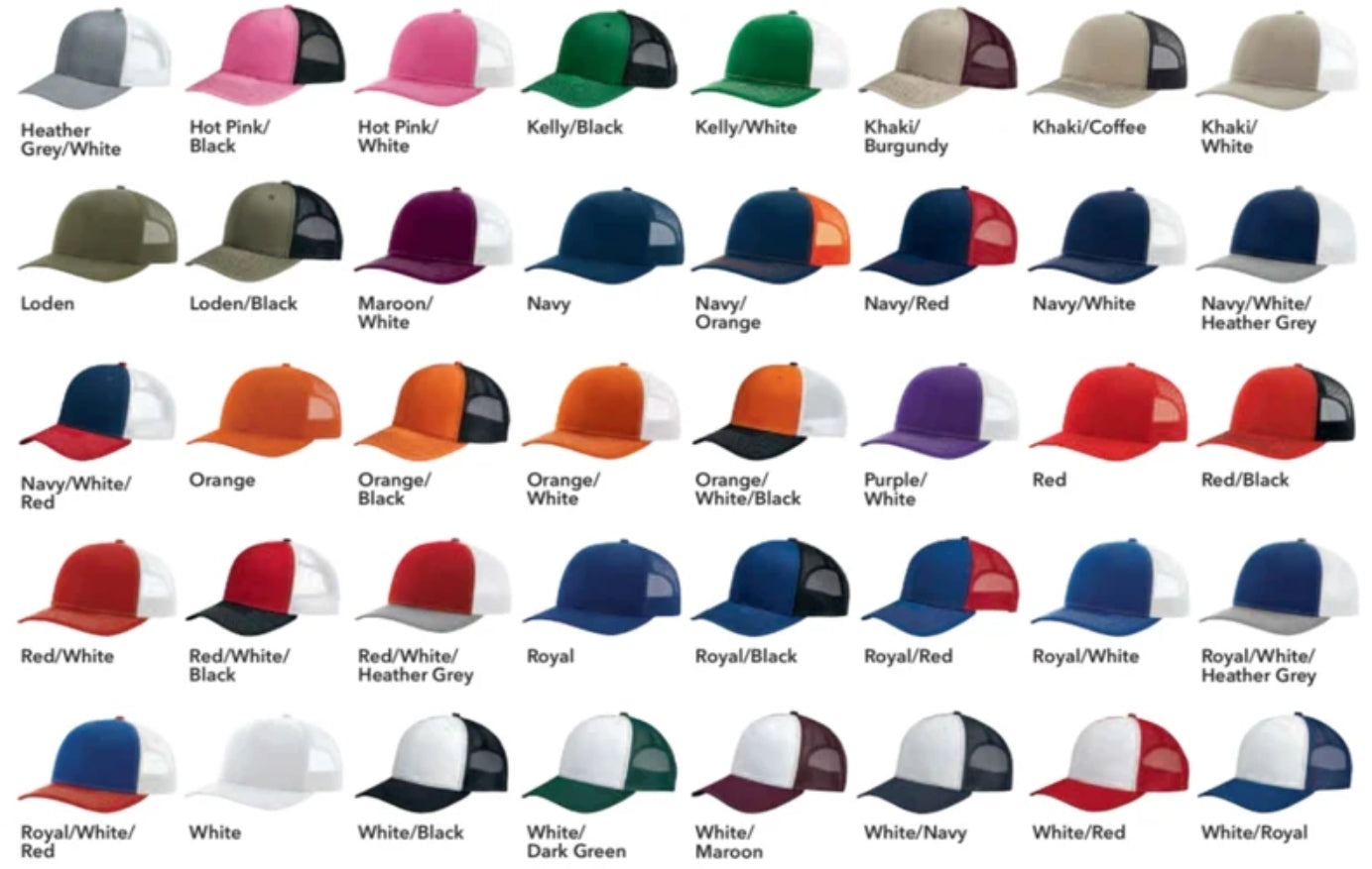 6 lids for $90 - Embroidered 112 Richardson (Random Colors)