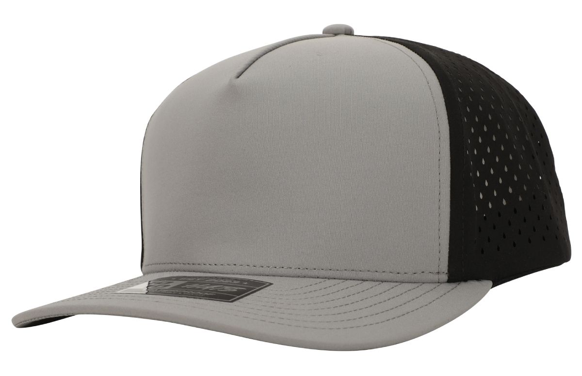 1010 - 5-Panel Dryfit Performance Cap - 615 - Light Gray / Black