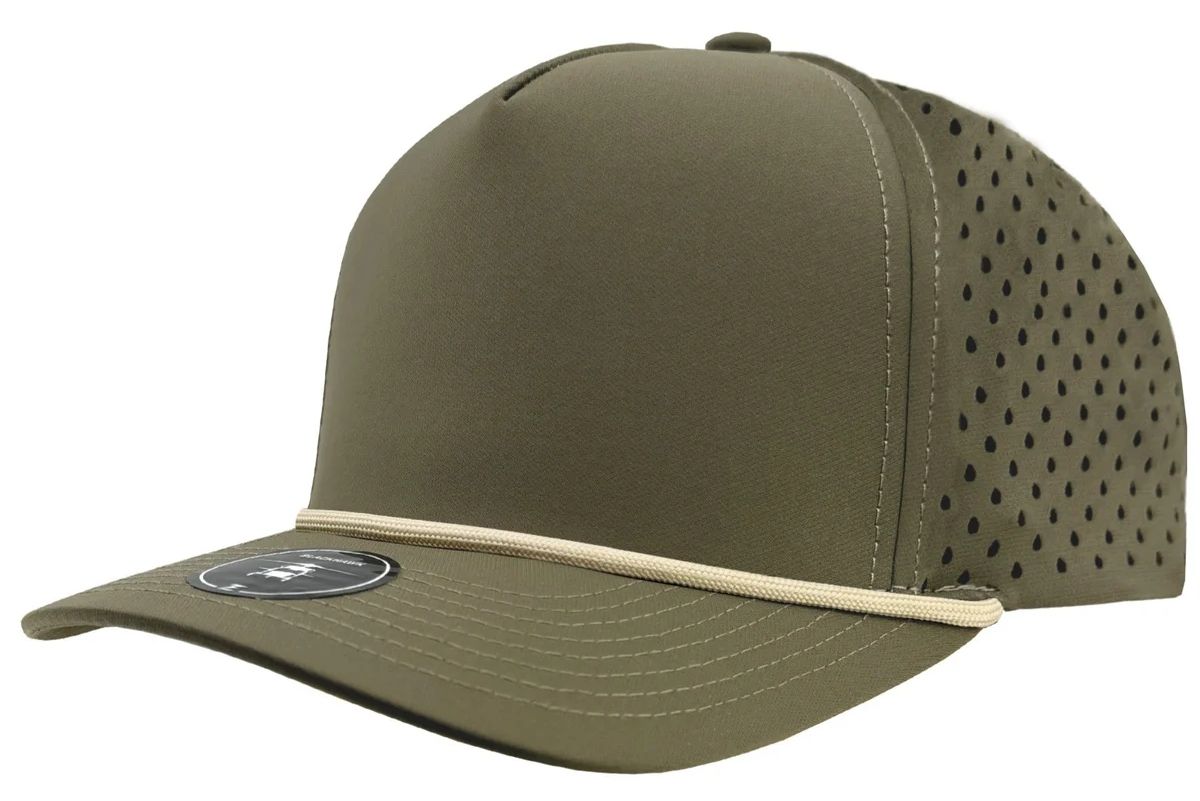 Customized ZAPPED HEADWEAR - 5 Panel Medium Profile Snapback w/ Rope - BLACKHAWK R+