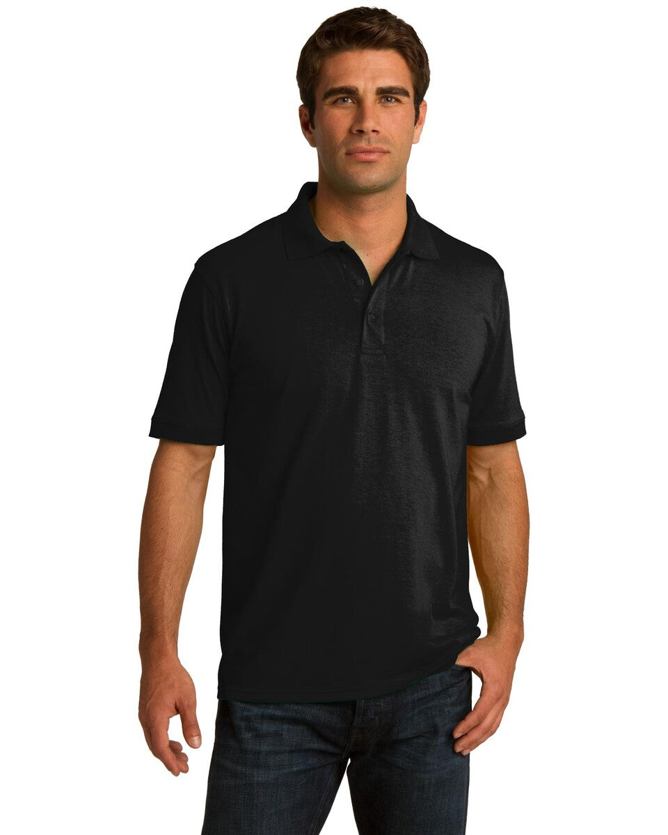 Port & Company KP55 5.5-Ounce Jersey Knit Polo Shirt - Black / XL